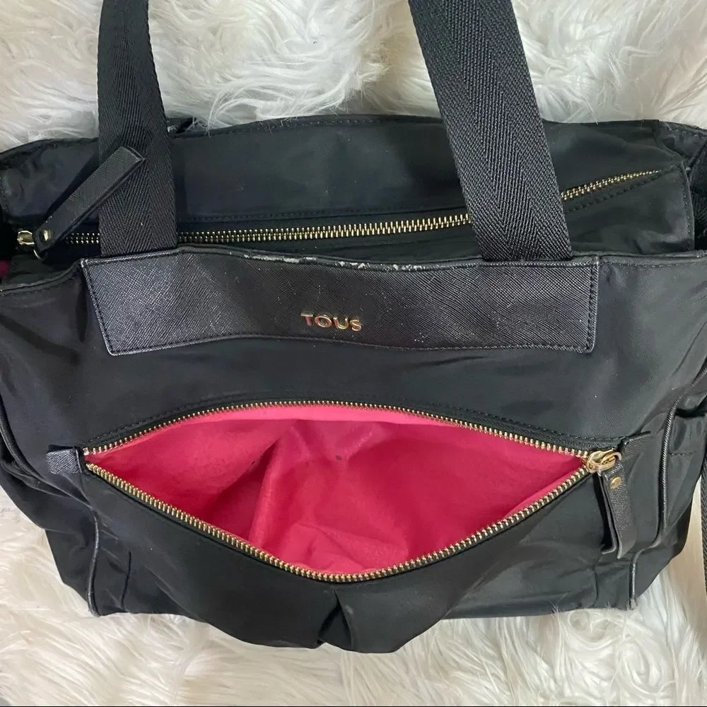 TOUS Black Crossbody Strap Water Repellent Baby Diaper Bag